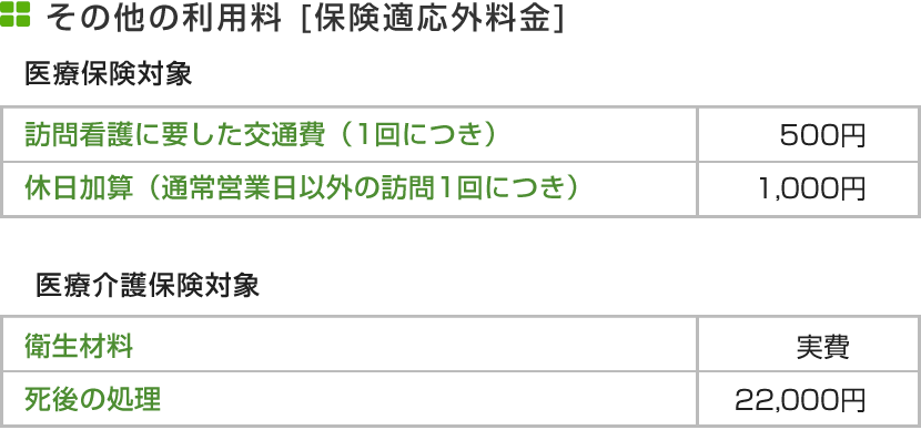 その他の利用料金